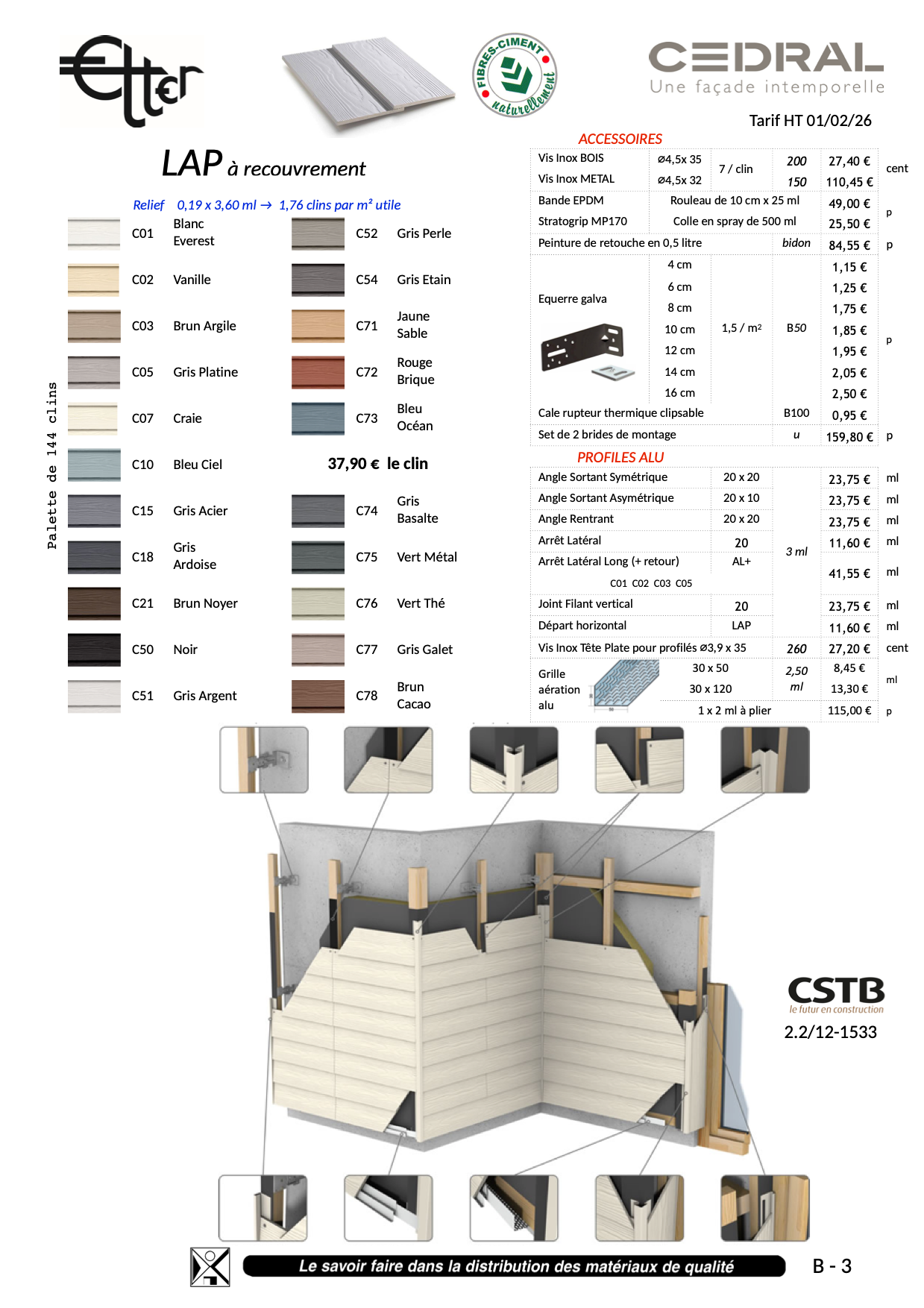 B03 - CEDRAL LAP (à recouvrement)