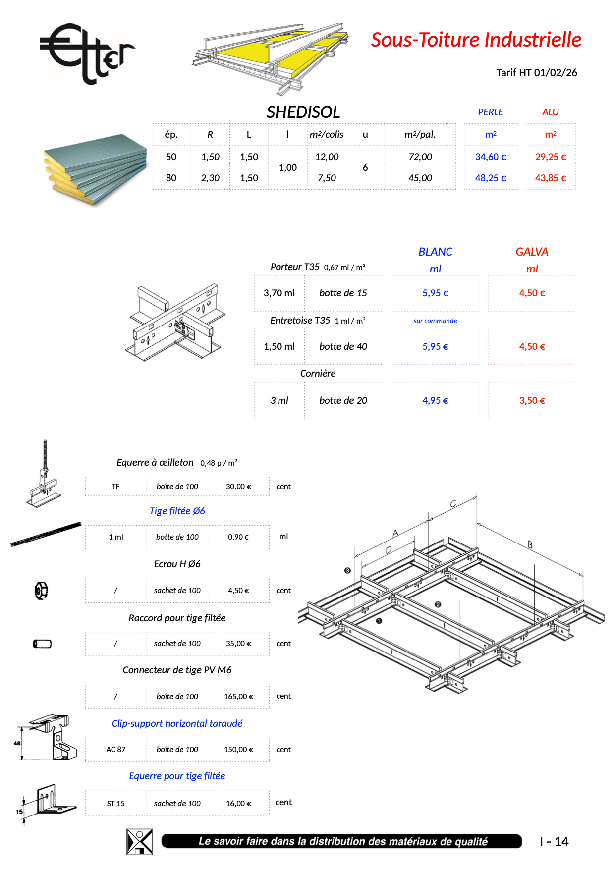 I14 - SOUS-TOITURE INDUSTRIELLE